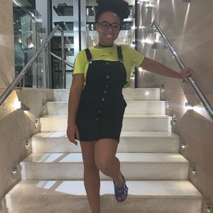 Black Jean overall skirt